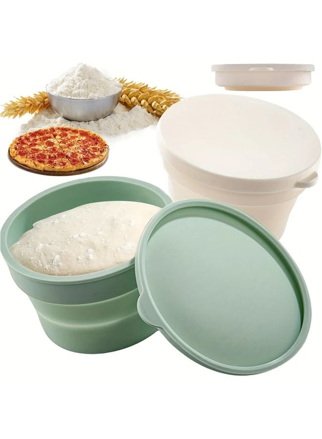 4pcs Silicone Pizza Dough Proofing Boxes Stackable Reusable Bread Storage Containers - Image 4